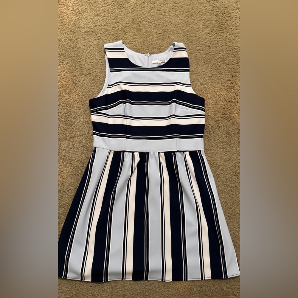 JCPenney studio one blue stripe dress